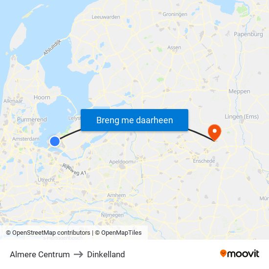 Almere Centrum to Dinkelland map