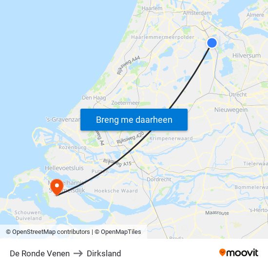 De Ronde Venen to Dirksland map