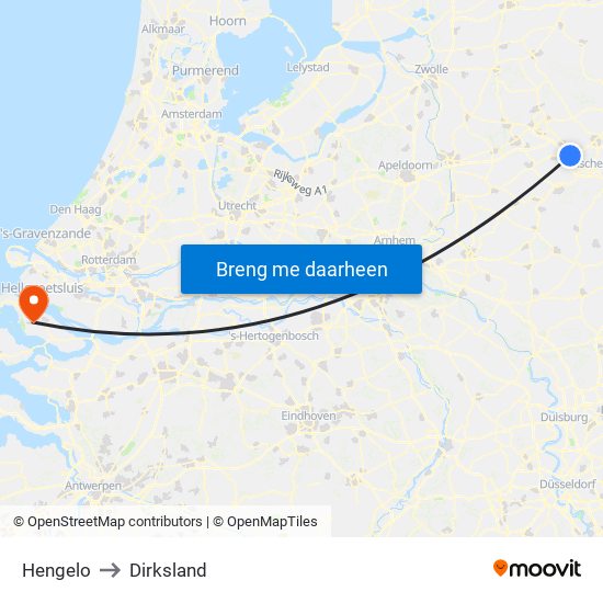 Hengelo to Dirksland map