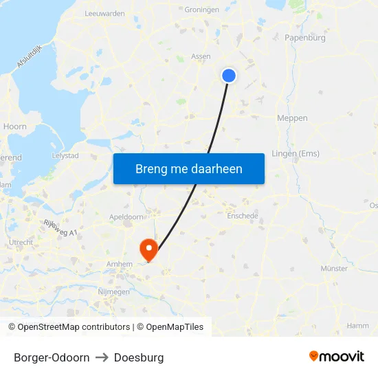 Borger-Odoorn to Doesburg map
