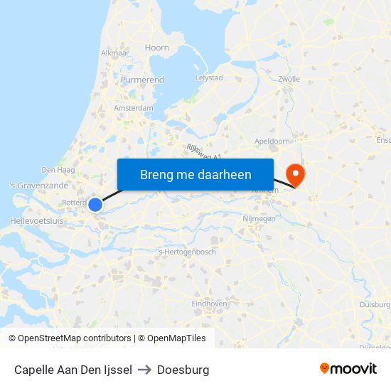 Capelle Aan Den Ijssel to Doesburg map