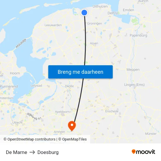 De Marne to Doesburg map