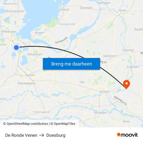 De Ronde Venen to Doesburg map
