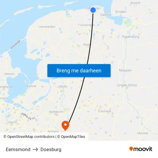 Eemsmond to Doesburg map