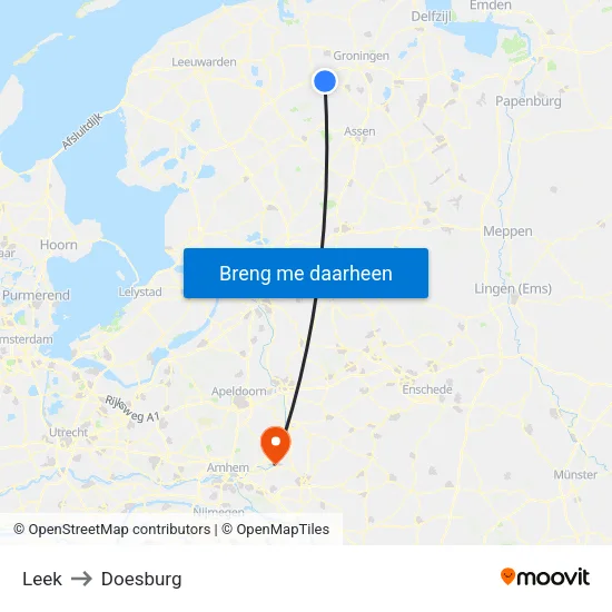 Leek to Doesburg map