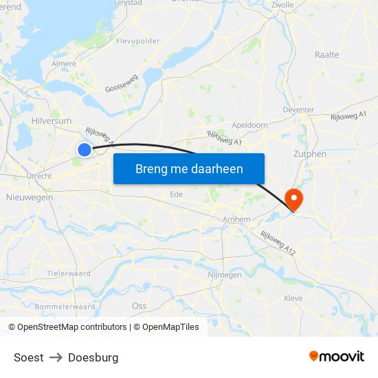 Soest to Doesburg map