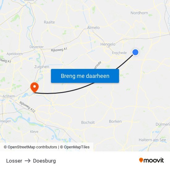 Losser to Doesburg map