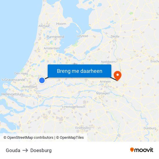 Gouda to Doesburg map