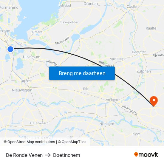 De Ronde Venen to Doetinchem map