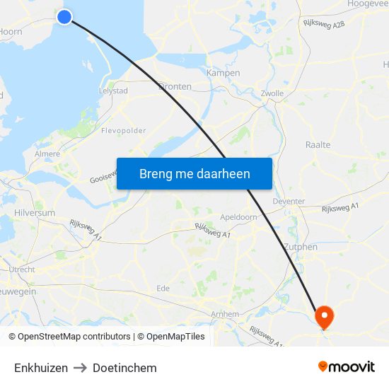 Enkhuizen to Doetinchem map