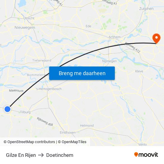 Gilze En Rijen to Doetinchem map