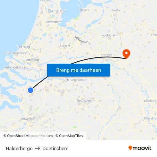 Halderberge to Doetinchem map