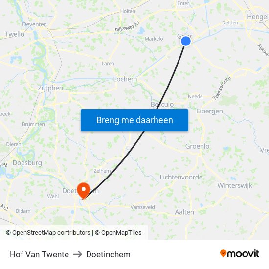 Hof Van Twente to Doetinchem map
