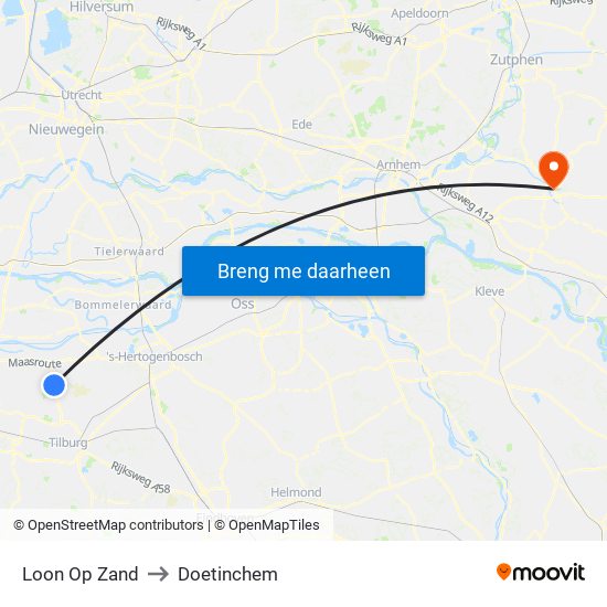 Loon Op Zand to Doetinchem map