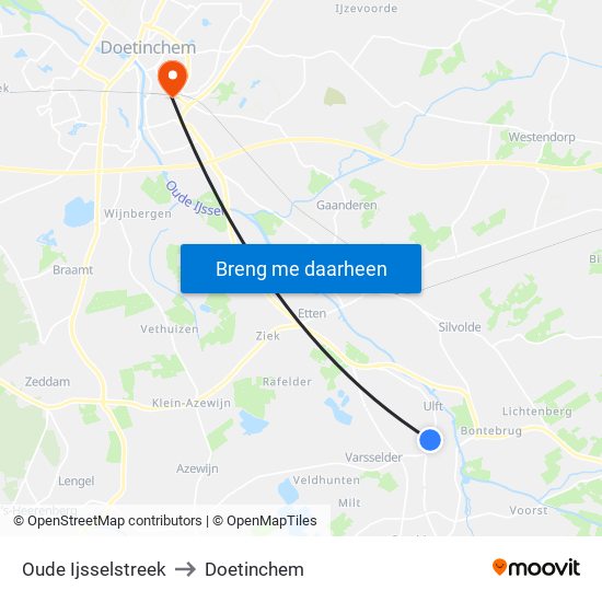 Oude Ijsselstreek to Doetinchem map