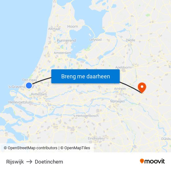 Rijswijk to Doetinchem map