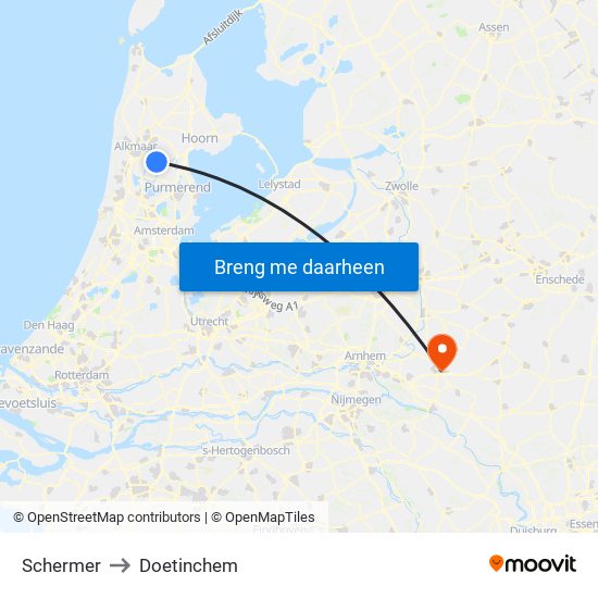 Schermer to Doetinchem map