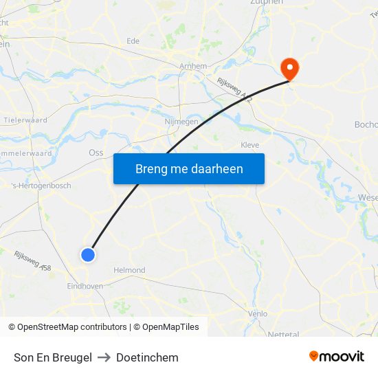 Son En Breugel to Doetinchem map