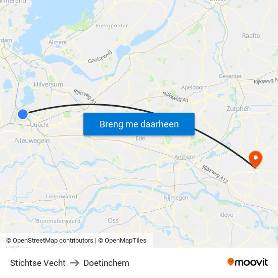 Stichtse Vecht to Doetinchem map