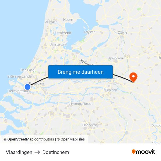 Vlaardingen to Doetinchem map