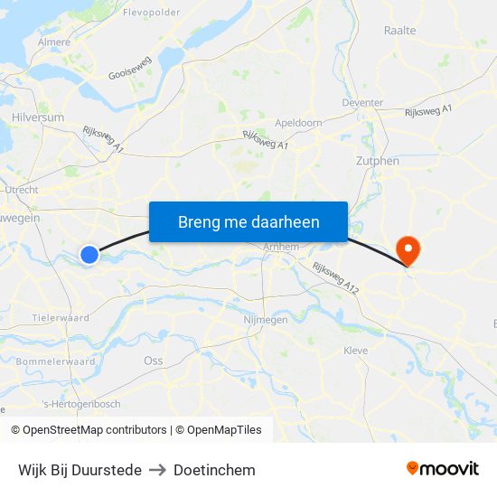 Wijk Bij Duurstede to Doetinchem map