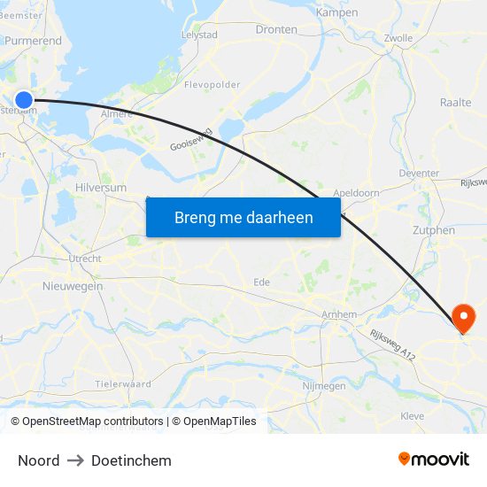 Noord to Doetinchem map
