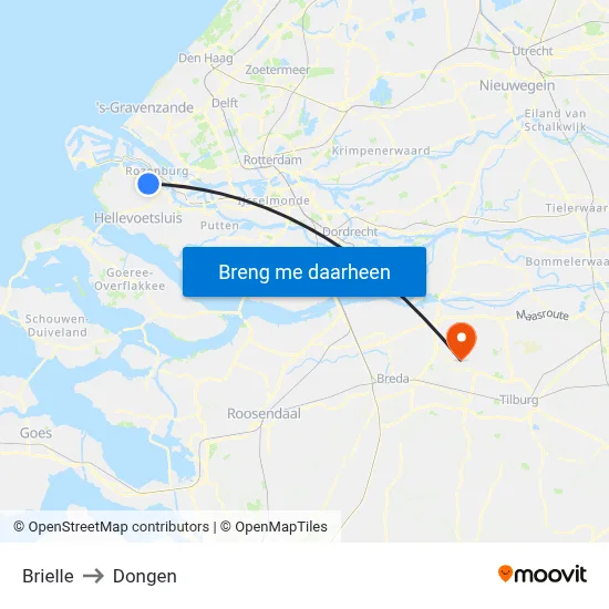 Brielle to Dongen map