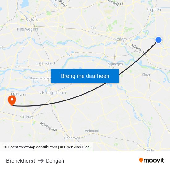 Bronckhorst to Dongen map