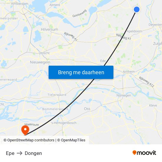 Epe to Dongen map
