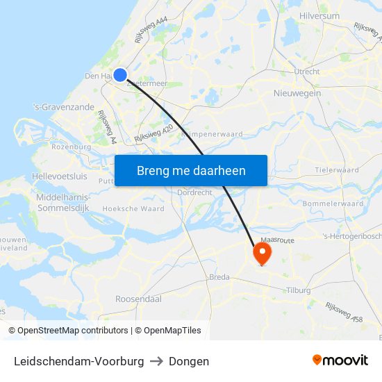 Leidschendam-Voorburg to Dongen map
