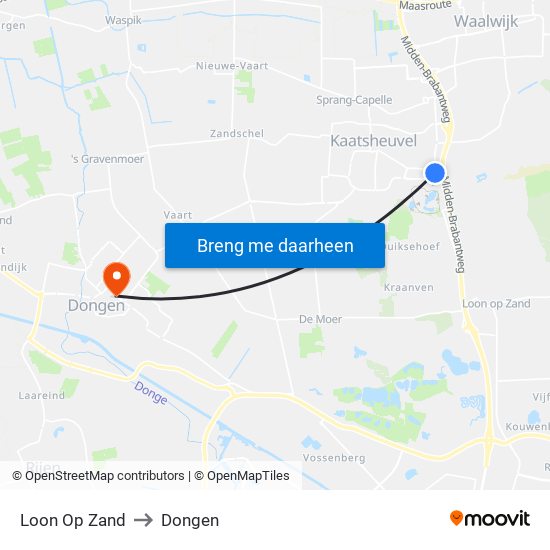 Loon Op Zand to Dongen map