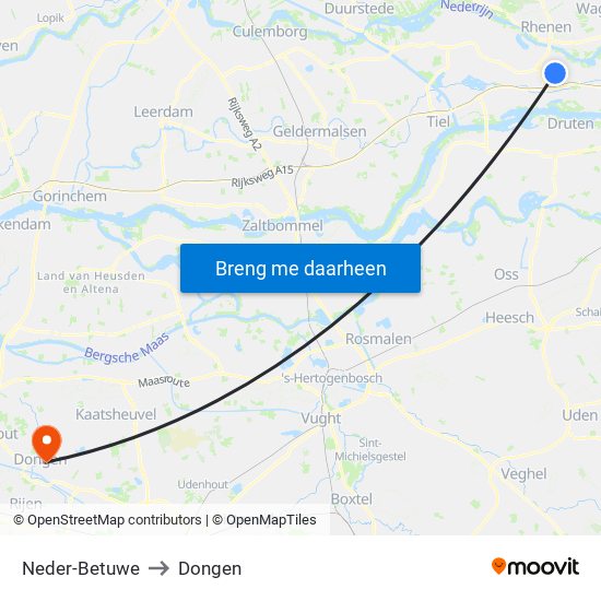 Neder-Betuwe to Dongen map