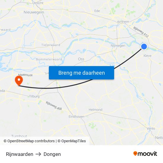 Rijnwaarden to Dongen map