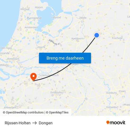 Rijssen-Holten to Dongen map