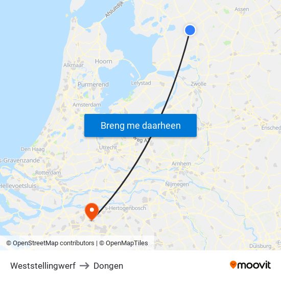 Weststellingwerf to Dongen map