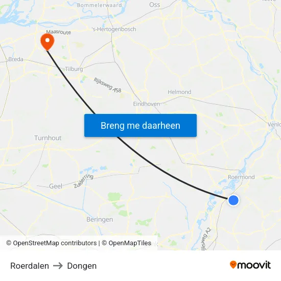 Roerdalen to Dongen map