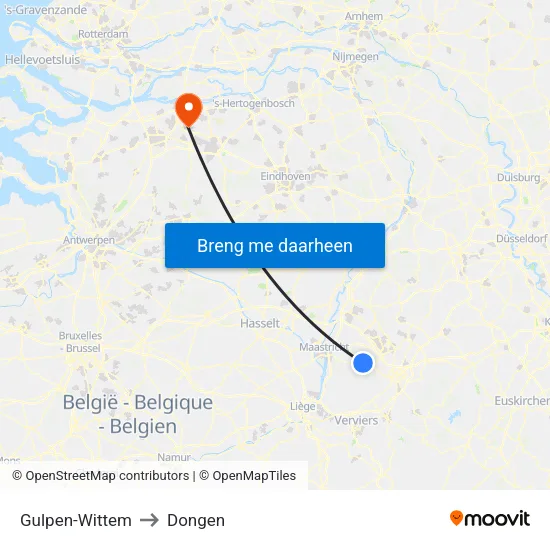 Gulpen-Wittem to Dongen map