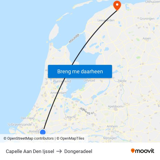 Capelle Aan Den Ijssel to Dongeradeel map
