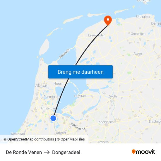 De Ronde Venen to Dongeradeel map