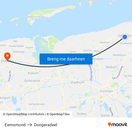 Eemsmond to Dongeradeel map