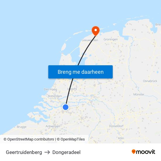 Geertruidenberg to Dongeradeel map