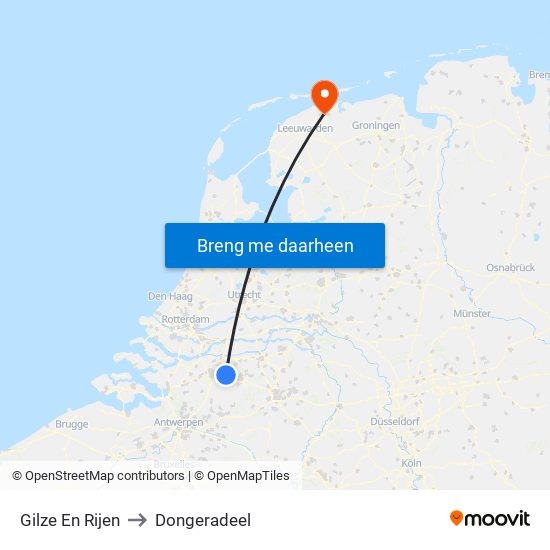 Gilze En Rijen to Dongeradeel map