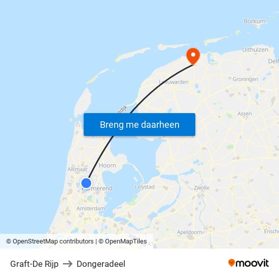 Graft-De Rijp to Dongeradeel map