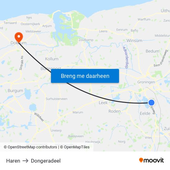 Haren to Dongeradeel map