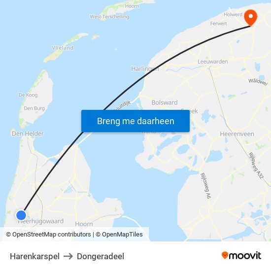 Harenkarspel to Dongeradeel map