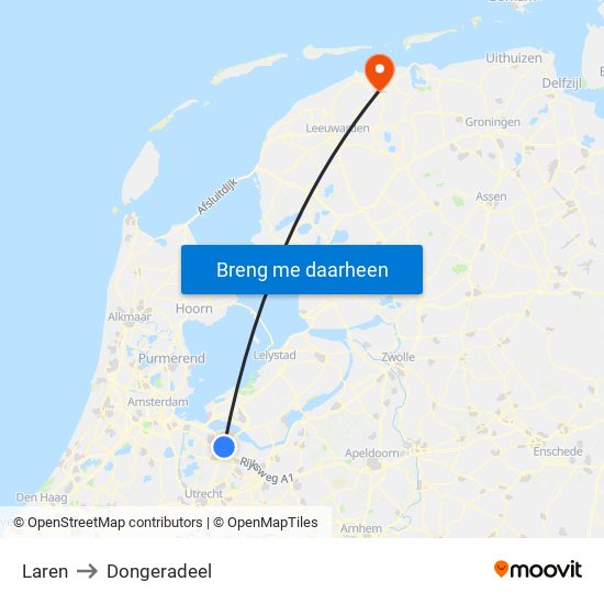 Laren to Dongeradeel map