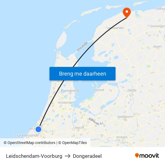 Leidschendam-Voorburg to Dongeradeel map