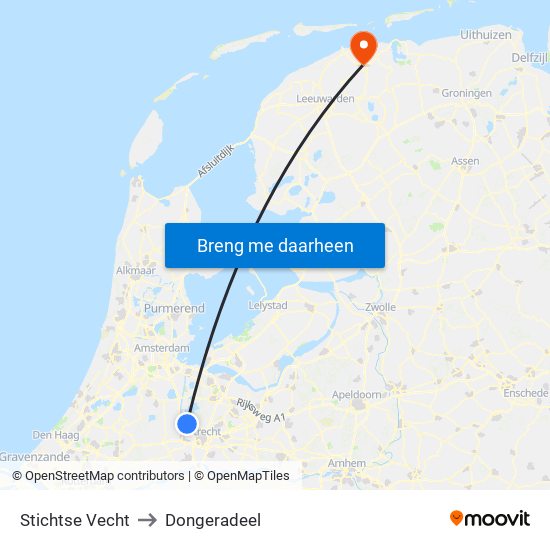 Stichtse Vecht to Dongeradeel map