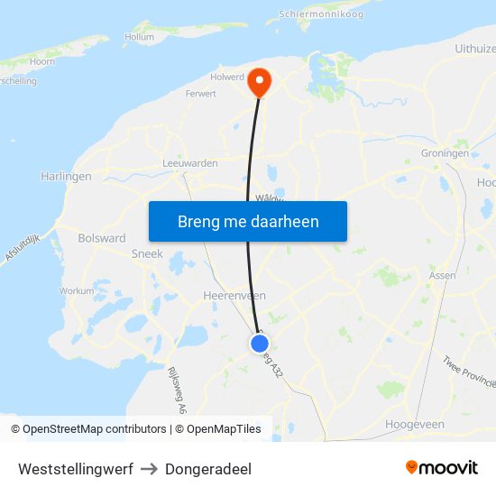 Weststellingwerf to Dongeradeel map