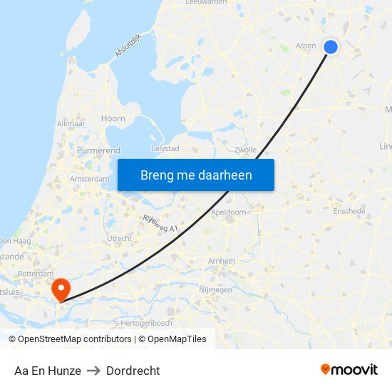 Aa En Hunze to Dordrecht map